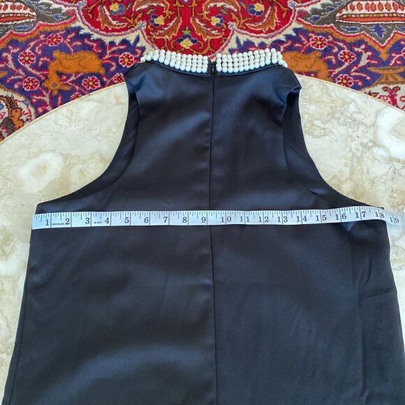 Lulus Black Sleeveless Cocktail Dress Pearl Neckline - Picture 12 of 14